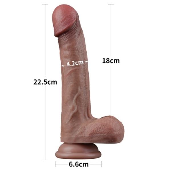 9'' Dual Layered Natural Dildo - Brown - Image 16