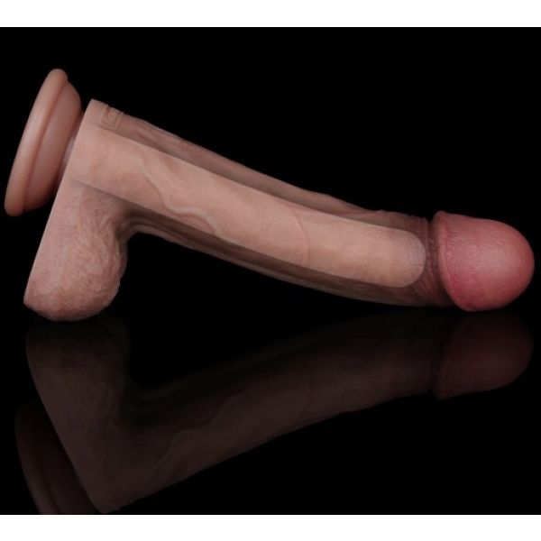 9'' Dual Layered Natural Dildo - Brown - Image 8