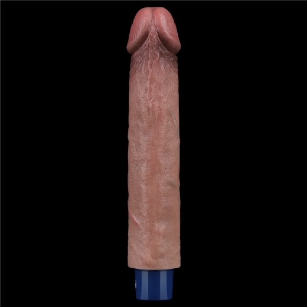 9" Real Softee Vibro Dildo - Brown - Image 6