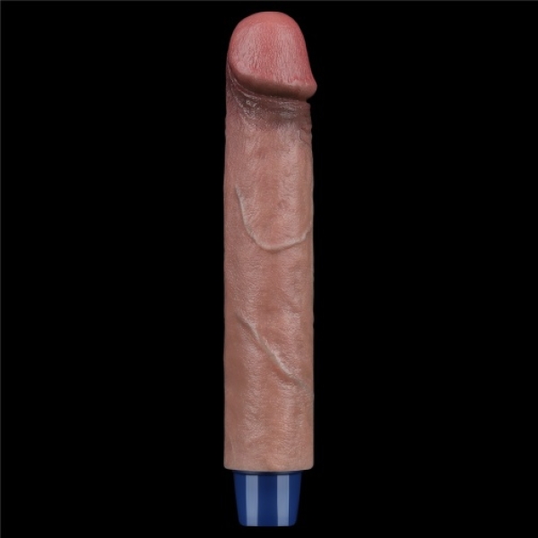 9" Real Softee Vibro Dildo - Brown - Image 7