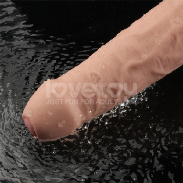 9" Real Softee Vibro Dildo - Flesh - Image 11