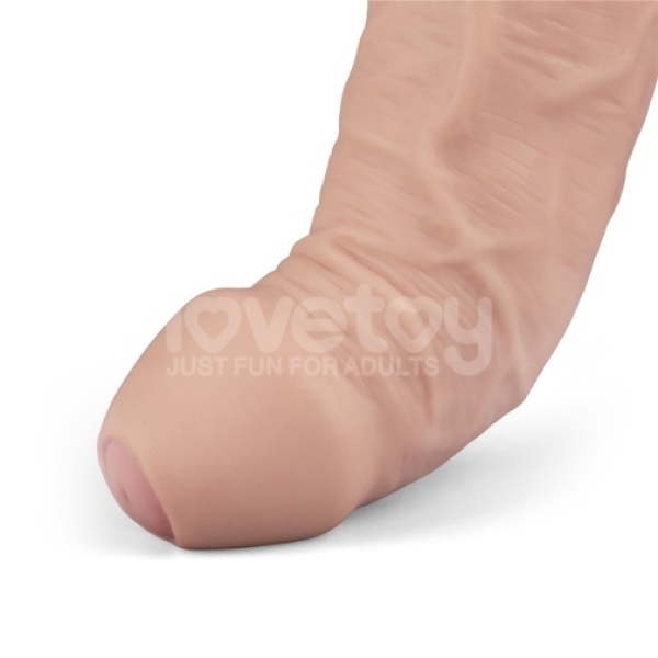 9" Real Softee Vibro Dildo - Flesh - Image 3