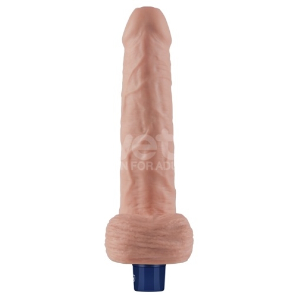 9" Real Softee Vibro Dildo - Flesh - Image 5