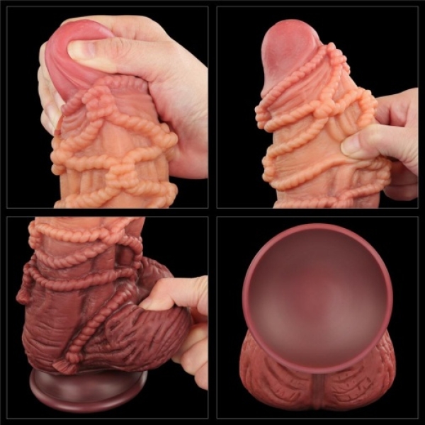 9.5" Dual Layered Cock w Rope - Image 9