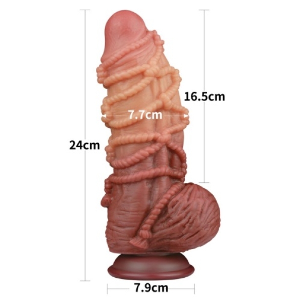 9.5" Dual Layered Cock w Rope - Image 10