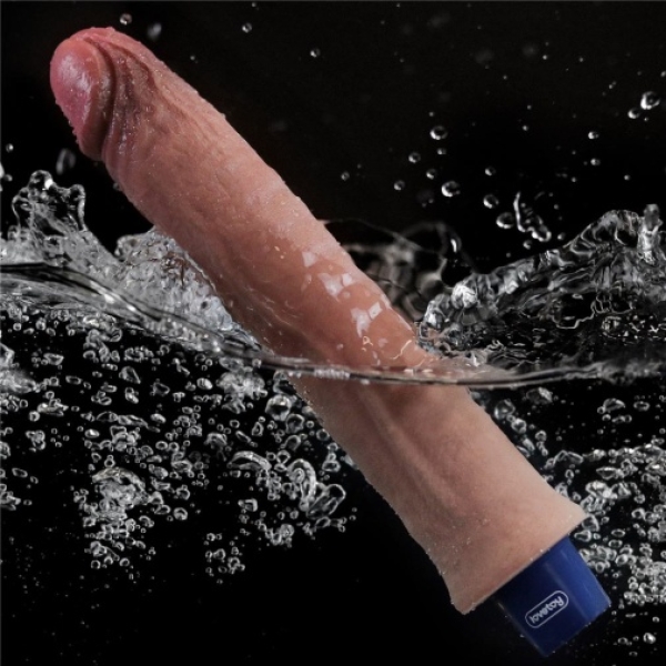 9.5" Real Softee Vibro Dildo - Brown：圖片 9