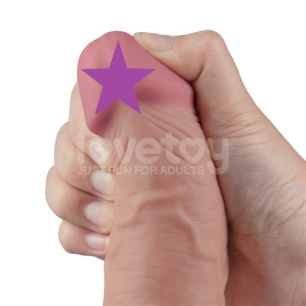 9.5" Real Softee Vibro Dildo - Flesh - Image 2