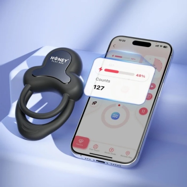 Anello Vibro App Ring w Clit Stimulator - Black：圖片 5