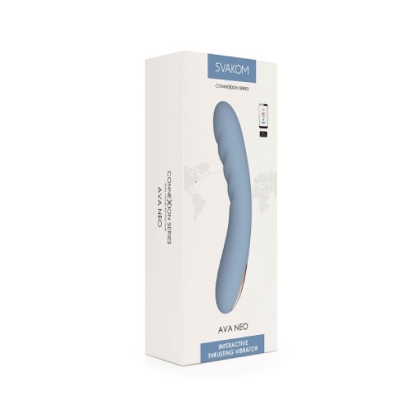 Ava Neo Interactive Thrusting Vibrator - Cornflower Blue - Image 15