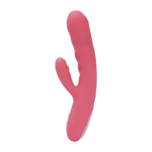 Avery Thrusting Rabbit Vibrator - Strawberry Pink