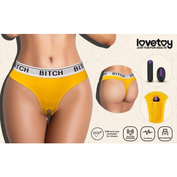 Bitch Vibrating Panties S - Yellow：圖片 17