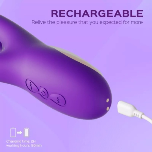 Bora Rabbit Tapping Vibrator - Purple - Image 6