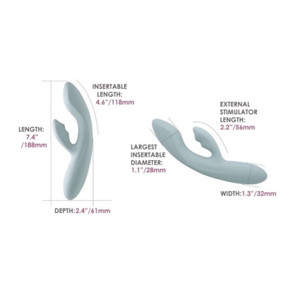 Chika APP Rabbit Vibrator - Turquoise Grey：圖片 13