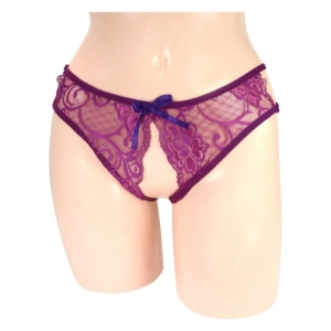 D049 Crotchless Panties - Purple