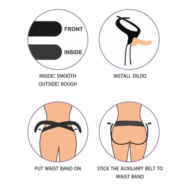 Easy Strapon Set w Balls 7'' - Flesh - Image 14