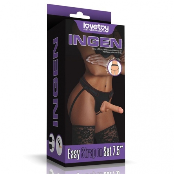 Easy Strapon Set w Balls 7.5'' - Flesh - Image 16