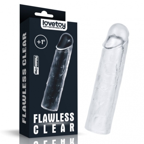 Flawless Penis Sleeve Add 1'' - Clear - Image 14