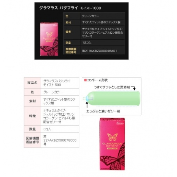 Glamourous Butterfly Moist Type 12's Pack：圖片 4