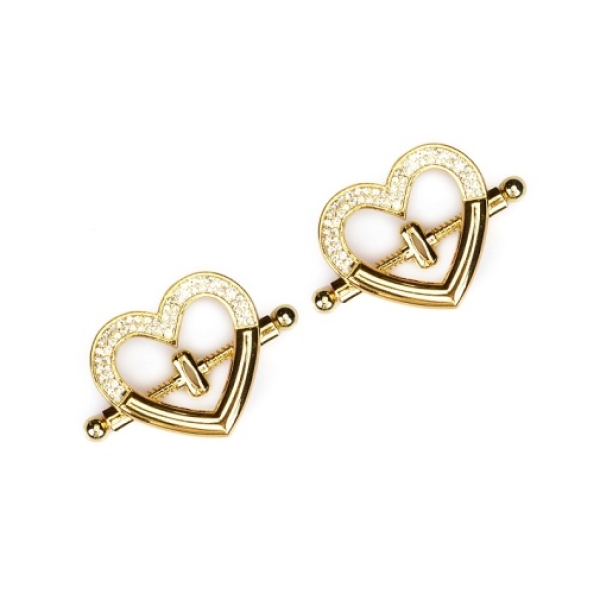 Heart Shaped Nipple Clamps - Gold