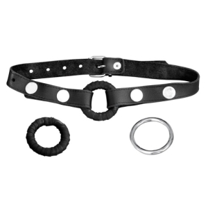 Leather O-Ring Gag - Black