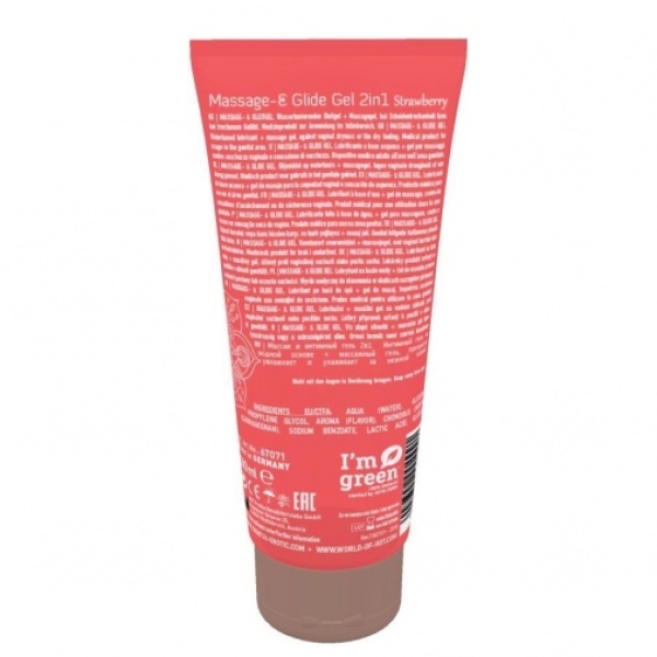 Massage & Glide Gel 2in1 Strawberry - 200ml - Image 3