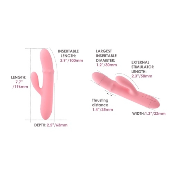 Mora Neo Interactive Rabbit Vibrator - Peach Pink - Image 12