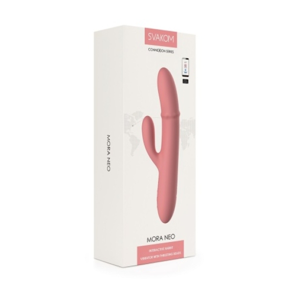 Mora Neo Interactive Rabbit Vibrator - Peach Pink - Image 14