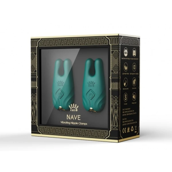 Nave APP Vibro Nipple Clamps - Turquoise Green：圖片 7