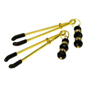 Nipple Clamps w Diamonds #4 - Gold