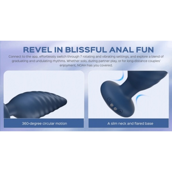 Noah Rotating Butt App Plug - Purple：圖片 6