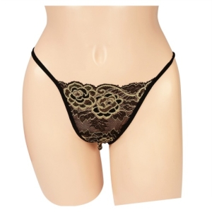 P015 Lace Thong - Black