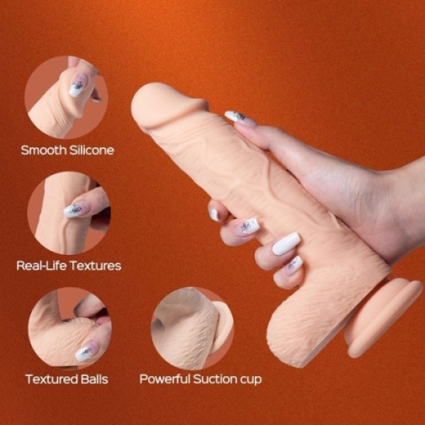 Paxton 8.5" Thrusting App Dildo - Flesh - Image 3