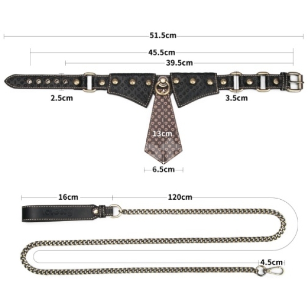 Rebellion Reign Collar w Leash - Black - Image 10