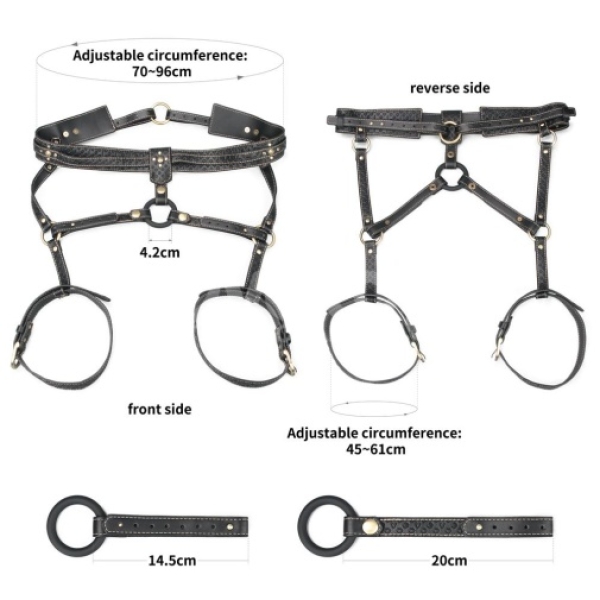 Rebellion Reign Full Body Harness - Black - Image 21