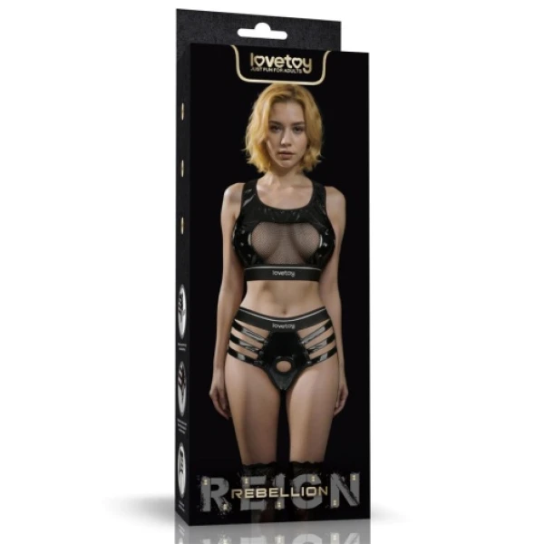 Rebellion Reign Harness Strap-On Set L/XL - Black - Image 14