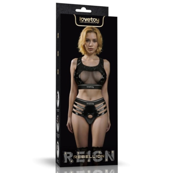 Rebellion Reign Harness Strap-On Set XS/S - Black - Image 14
