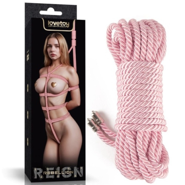 Rebellion Reign Silky Bondage Rope 10m - Pink - Image 11