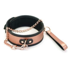 Rose Gold Collar w Leash