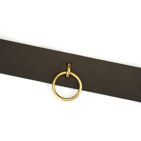 Samurai Leather Collar w Leash - Black - Image 3