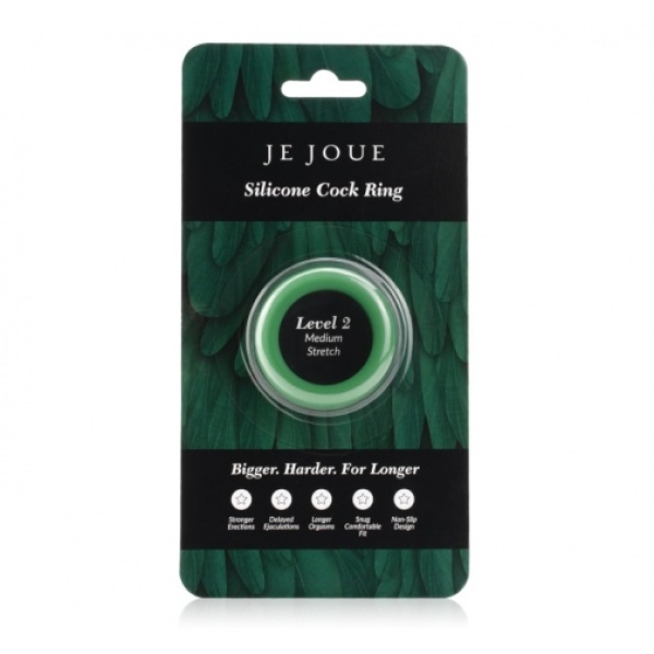 Silicone Cock Ring - Medium Stretch - Green - Image 4