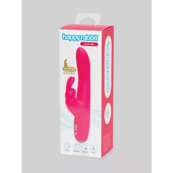 Slimline Curve Rabbit Vibrator - Pink：圖片 6