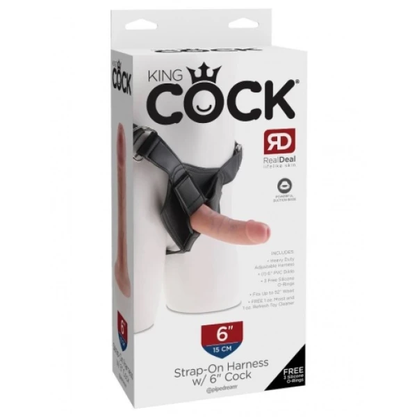 Strap-On Harness 6″ Cock - Flesh - Image 8