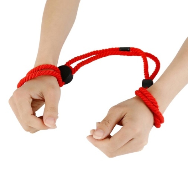 Super Easy Rope Handcuffs - Red - Image 2