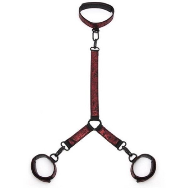 Sweet Anticipation Collar w Cuffs - Red