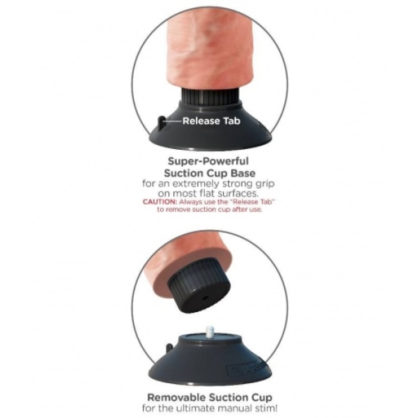 Vibrating Cock 7" with Balls - Flesh - Image 5