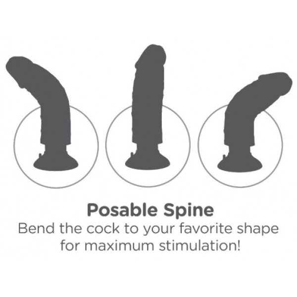 Vibrating Cock 7" with Balls - Flesh - Image 6